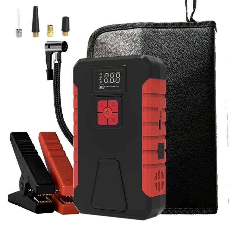 

Starter with Air Compressor 600A Portable Power Bank 150PSI Tire Inflator Pump 12V Starting Device Car Booster