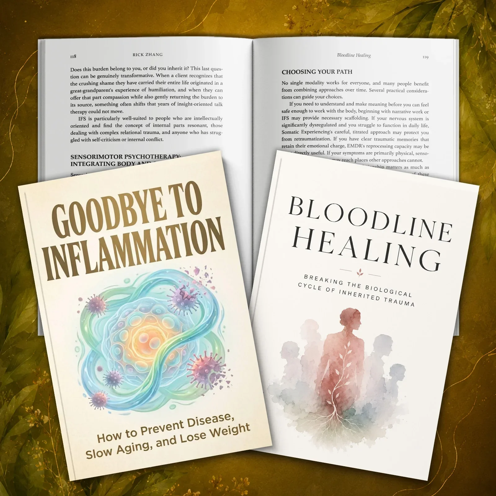 2-Book Adult Wellness and Personal Growth Book Set, Goodbye to Inflammation and Bloodline Healing