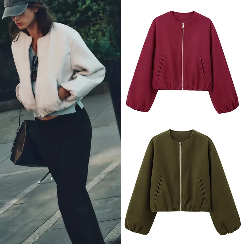 ملابس خارجية نسائية طويلة من Sve Pilot Jaet متعددة الاستخدامات لخريف 2025 Z فضفاضة تناسب عادية بطول Sve وسحاب للإغلاق