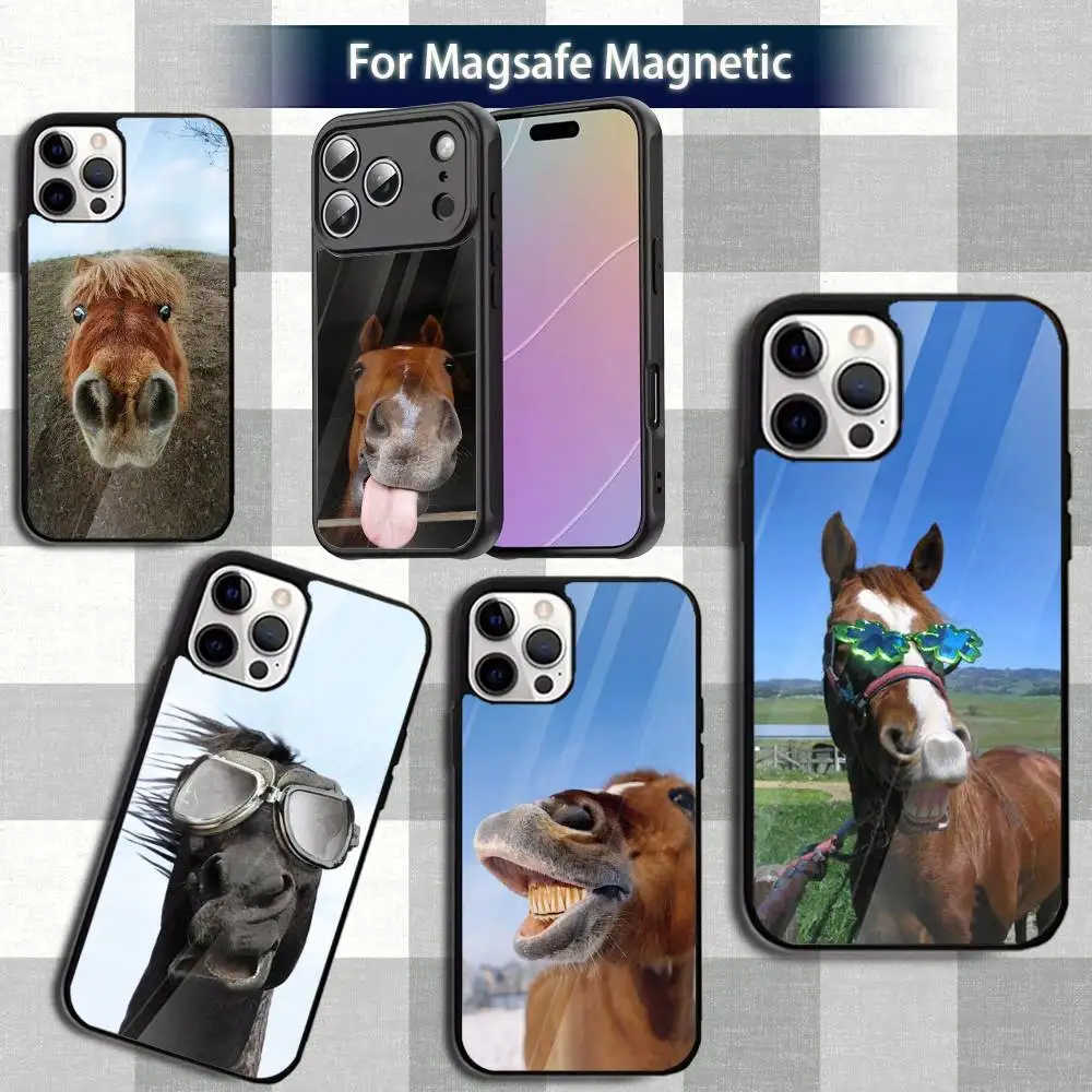 

H-Horse F-FunnyS Horses Phone Case For iPhone 13,12,15,17,11,16,14,Pro,Max,Plus,Mini,Magsafe,Magnetic Wireless Charging Case