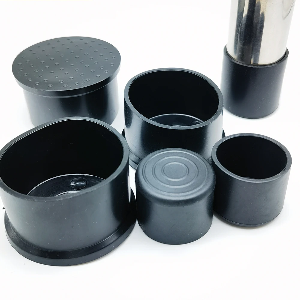 

1/2/4/8pcs Black PVC Flexible Rubber Round Tube Cover Table And Chair Foot Pad Table Leg Protector 60mm - 120mm