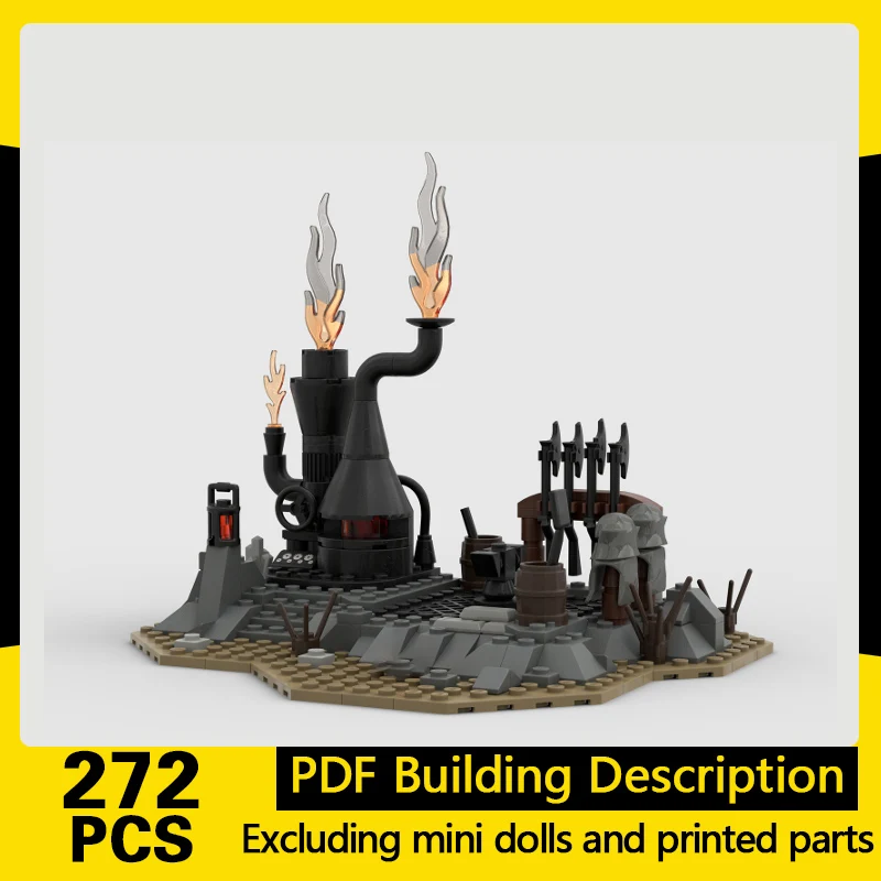 Medieval Castle Model MOC Building Bricks Small Forge Workshop Modular Technology Gifts Holiday Assemble Children Toys Suit
