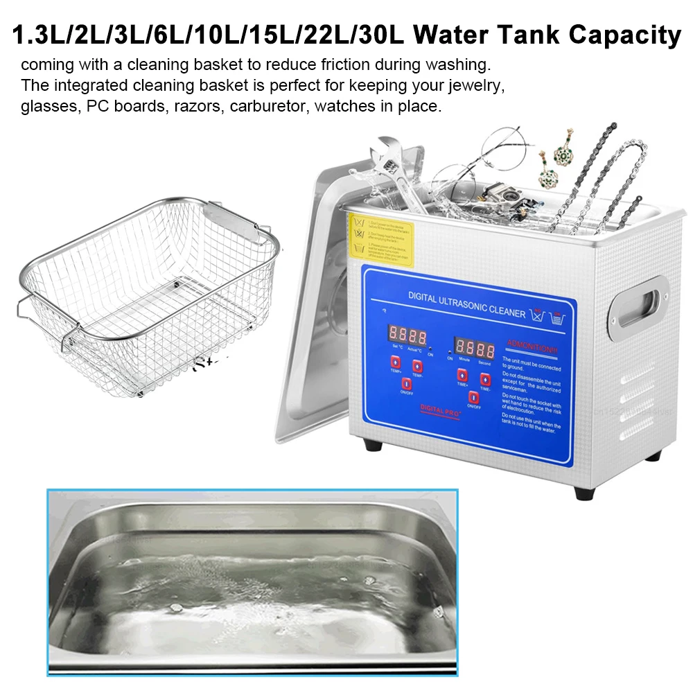 1.3L 2L 3L 6L 10L 15L 22L 30L Ultrasonic Cleaner Lave-Dishes Portable Washing Machine Diswasher Ultrasound Home Appliances