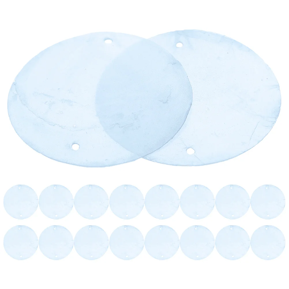 

50Pcs Round Shell Decoration Pieces Double Hole Natural Oyster Shells Slices 50Mm for DIY Wind Chime Curtains Lamp Home Decor