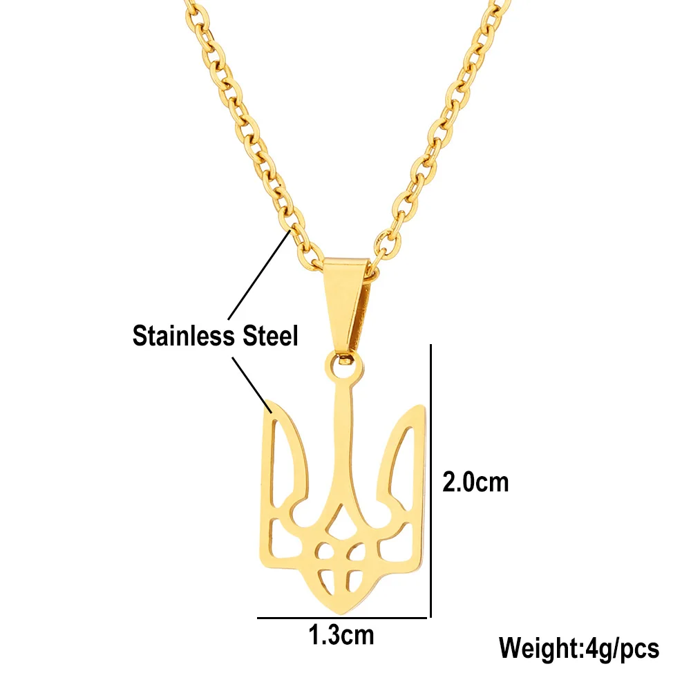 Ukraine national emblem necklace party jewelry stainless steel pendant simple clavicle collar chain wholesale