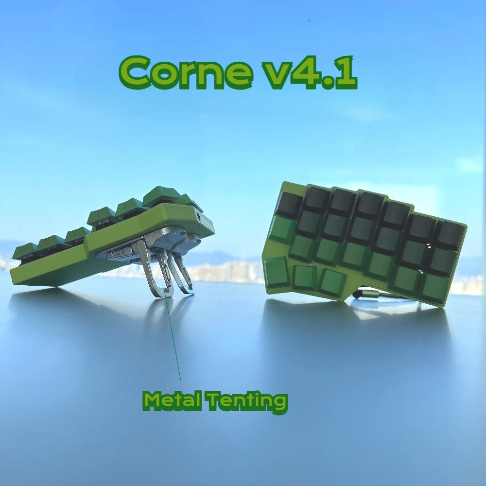 

Tenting CorneV4.1 Spilt Keyboard Kit Green Pink Wired Hotswap Horn Keyboard Ergonomic Gaming Accessory Keyboard RGB VIAL Teclado