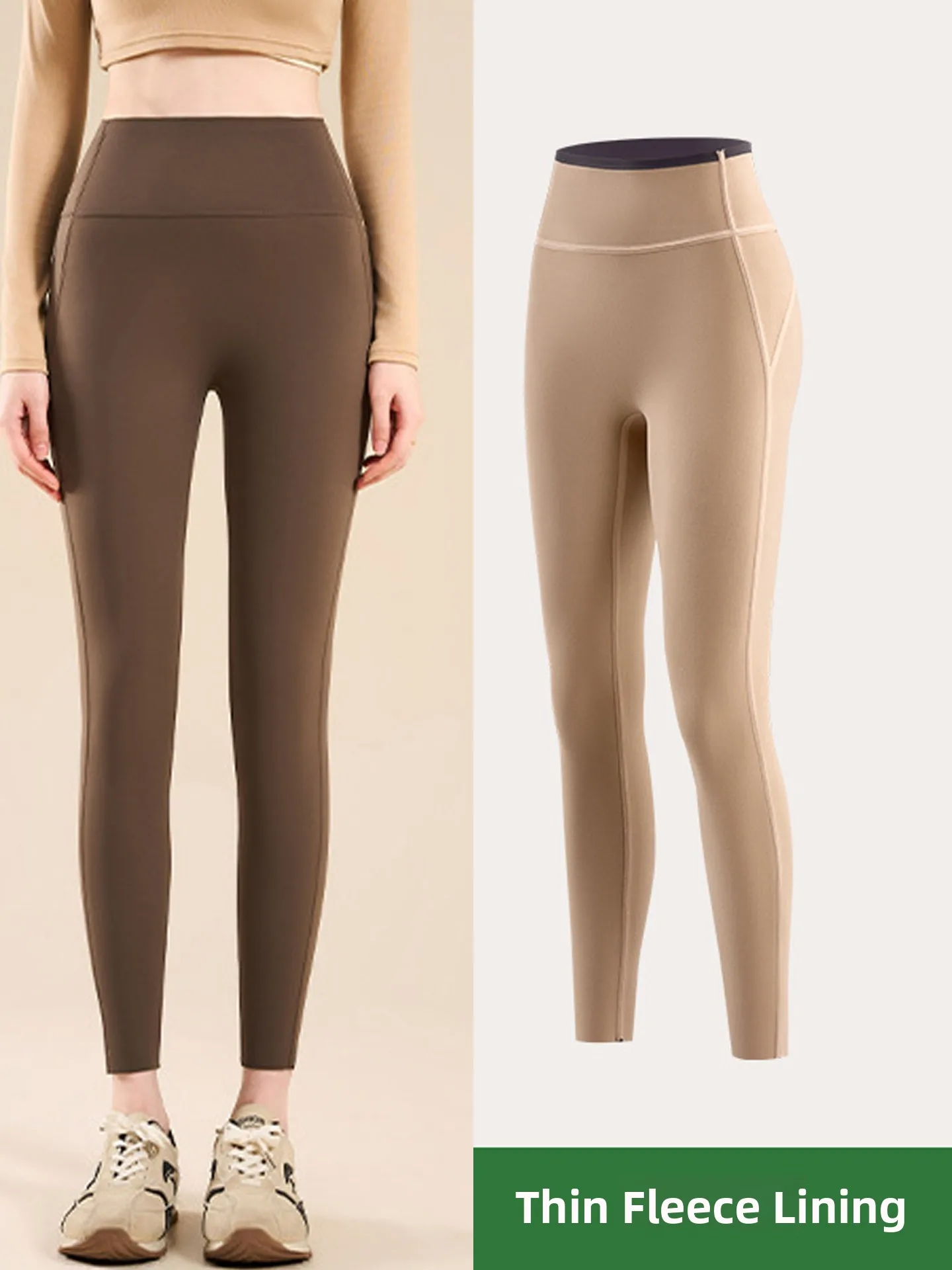 

High Waist Thi Fce Yoga Pants Women's Fitn arkskin Pants Autumn Winter Warm Tummy Control Butt Lifting Slimming Bas...