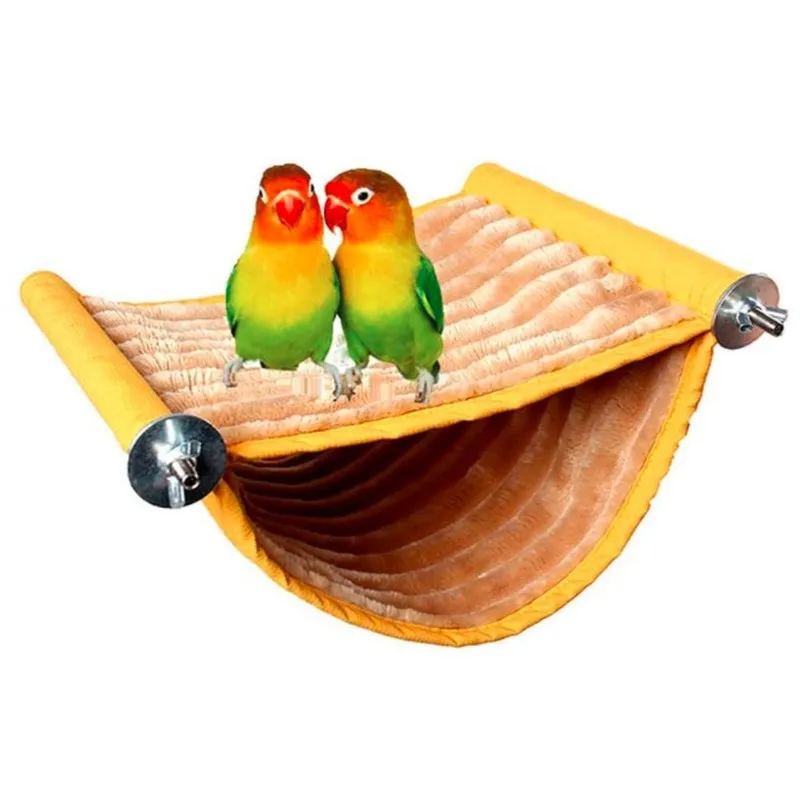 Warm Double Layer Hanging Hammock Nest Small Pet Bed for Parakeet Lovebird Hamster Sugar Glider Bird Cage Perch Platform