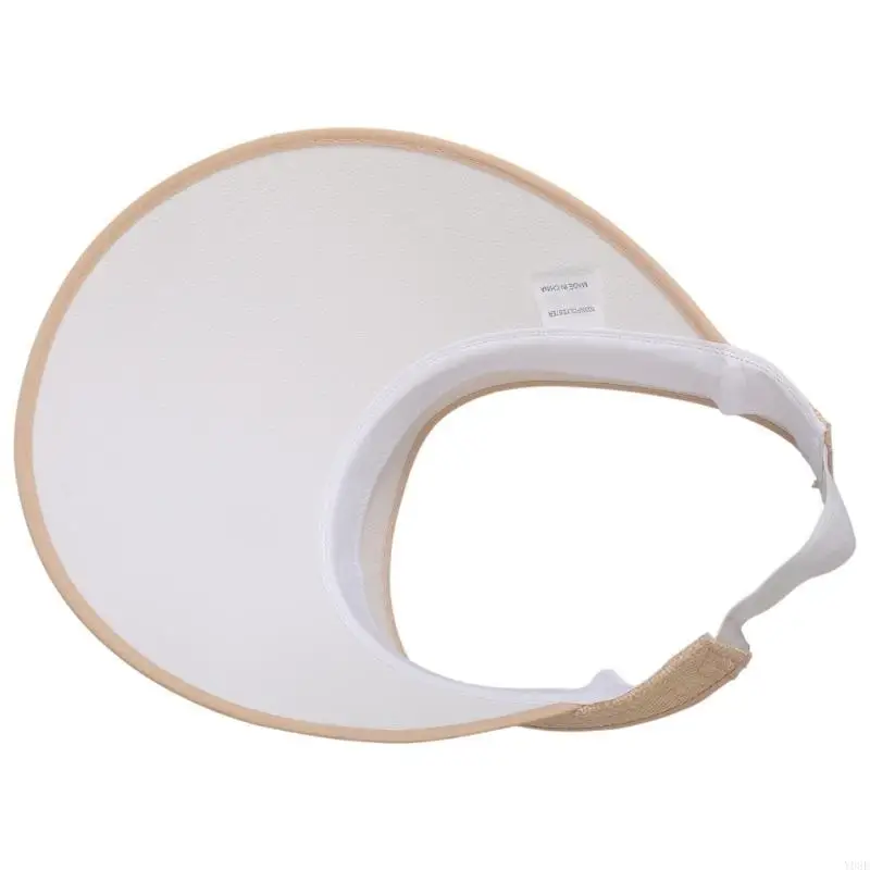 النساء والرجال للجنسين بمشبك للأشعة فوق البنفسجية للحماية من الشمس قبعة من الكتان الصناعي المنقوش We Y08E #2