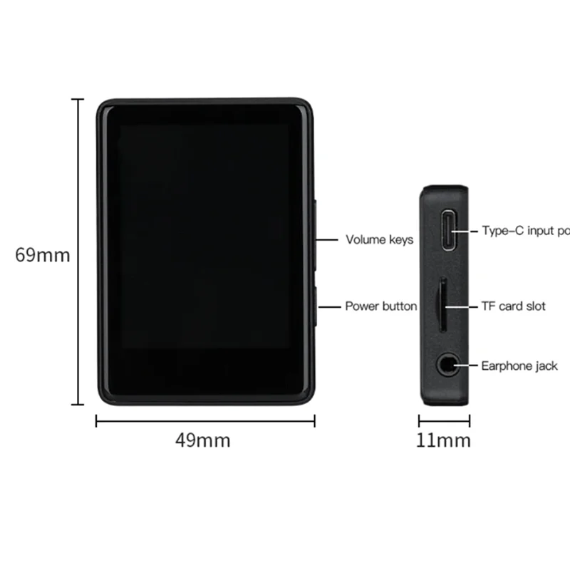 New-S18 MP4 Музыкальный плеер Портативный сенсорный экран Walkman Bluetooth MP3-плеер 64 ГБ Поддержка электронной книги FM-радио Запись сигнализации