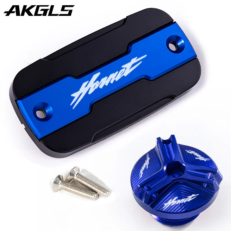 For HONDA goldwing gl1800 Hornet 600 900 CB600F 2007-2012 Motorcycle Front Brake Fluid Tank Cap + Filling Port Cap Accessories