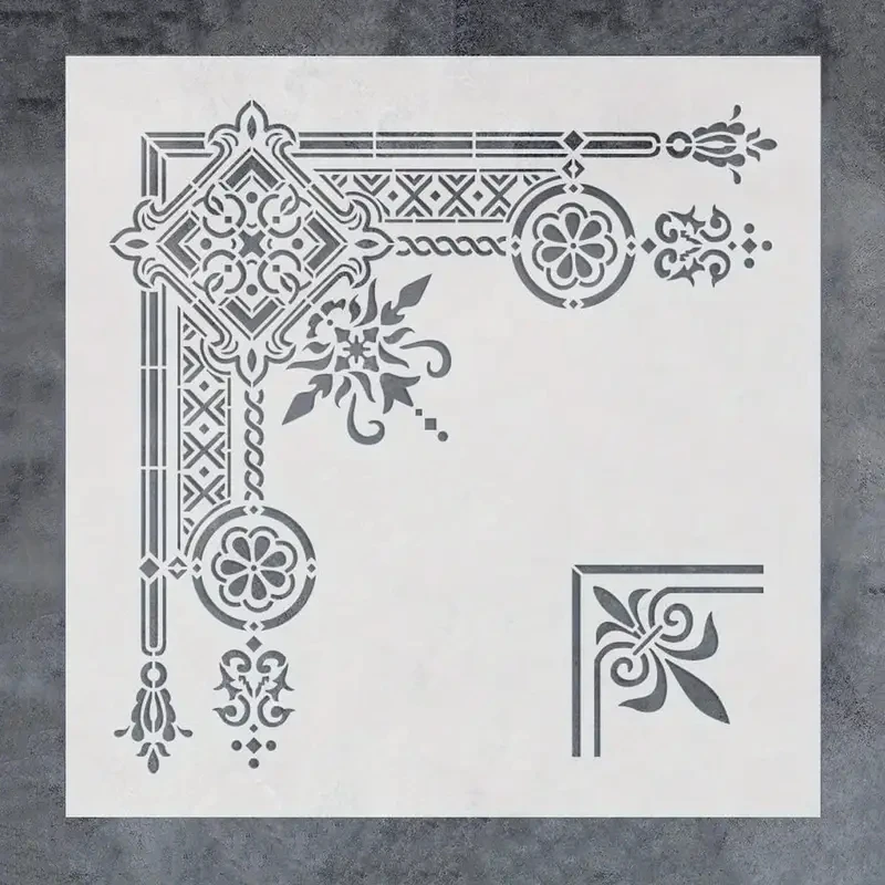 30 * 30 cm große DIY-Handwerks-Mandala-Form zum Malen von Schablonen, gestempeltes Fotoalbum, geprägte Papierkarte auf Holz, Stoff, Wand