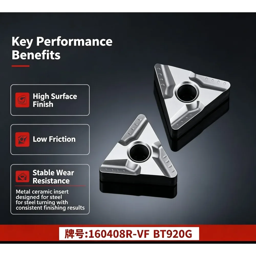 KINGYA Cermet Turning Insert  TNMG160404R-VF TNMG160408R-VF  Lathe Turning CNC Machine Cutting Tool