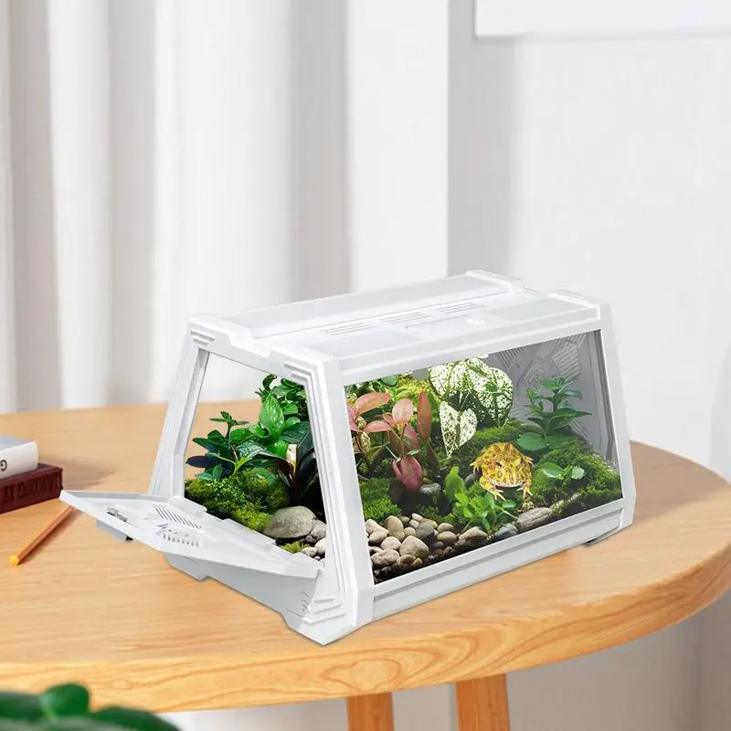 

Reptile Cages Reptile Aquarium Playpen Ventilation Feeding Aquarium Portable Habitat Escape-Proof For Spider Animal Snake Snails