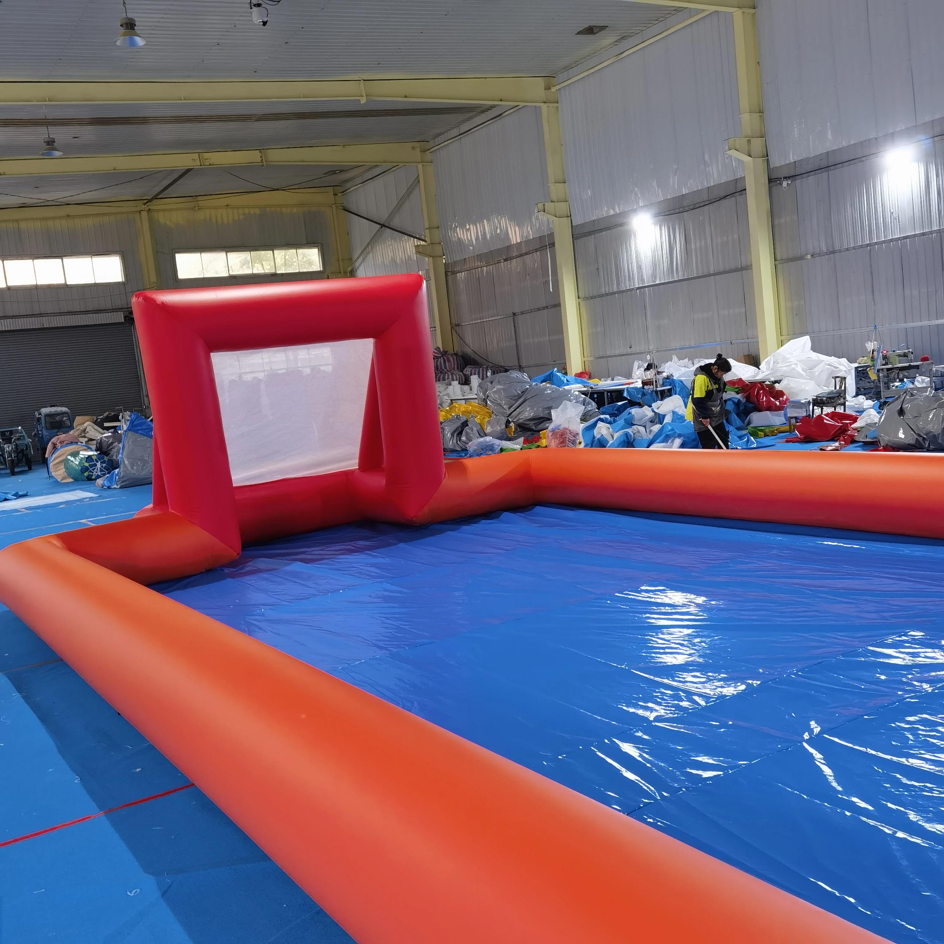 Floating Inflatable PVC Water Polo Goal Court Foldable Design Movable Customized Color Logo for Kids Playing Outdoor Beach Usepr
