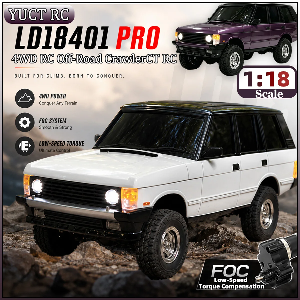 LDRC 1:18 18401 Upgraded LD18401PRO 2.4G Remote Control Car Model RC Sensored Brushless Integrated Motor Off-Road Car Toys Gifts