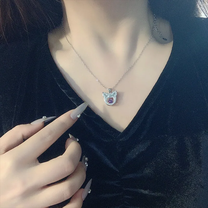 Miniso 日本と韓国の高級ロリータ ピンク ダイヤモンド サンリオ シリーズ レディース ネックレス スイート クロミ メロディー 鎖骨チェーン