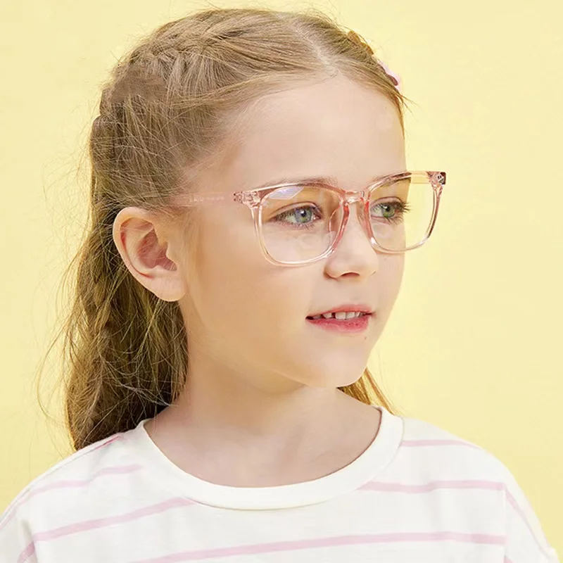 TANOXI Square Blue Light Blocking Glasses for Children Optical Glasses Frame Boy Girl Anti Glare Computer Eyeglasses Child Uv400