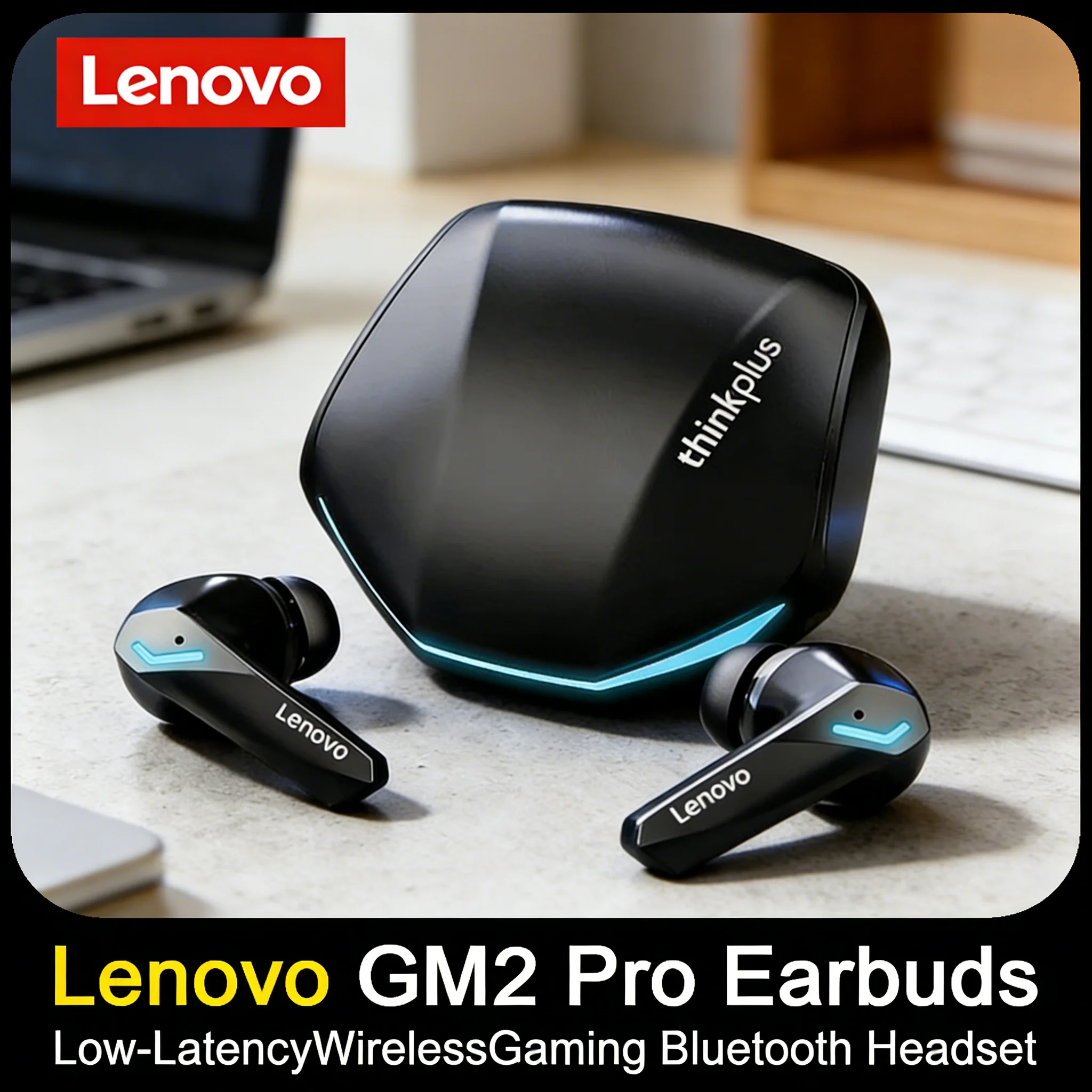 Lenovo GM2 Pro Earphone Bluetooth 5.3 Headphones with Mic 9D