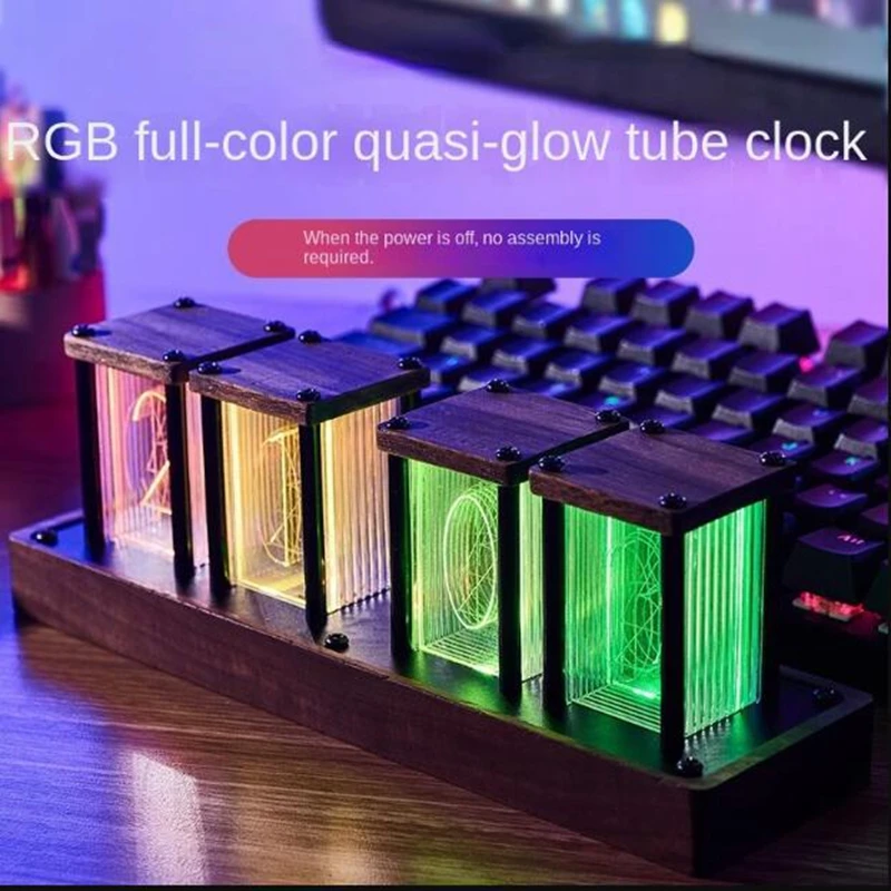 Imagem -04 - Vintage Rgb Nixie Tube Clock Relógio de Mesa Faça Você Mesmo Led Digital Electronic Desktop Ver Home Decor Ornamentos Presente 16 Milhões