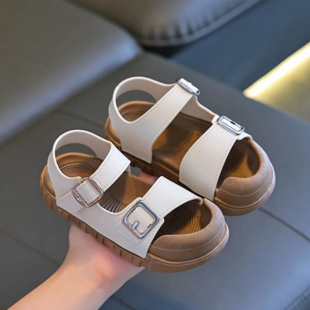 

2025 New Children's Small, Medium, and Large Sandals Soft Bottom, Fashionable, Cute, Versatile, College Style Sandals Wholesale