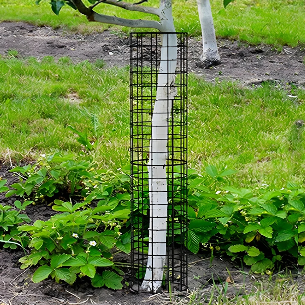 6 Pcs Plant Guard Protectors with Zip Ties & Garden Stakes Metal Garden Protection Tree Wrap Cage To Protect Bark Tree Tubes