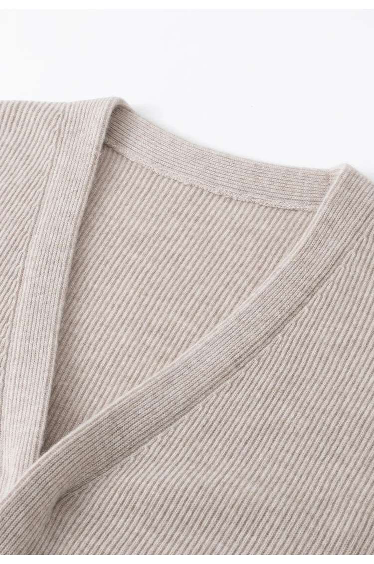 BD4521254 Damen Woll-Cardigan Pullover Seidenhemd Mehrlagig V-Ausschnitt Offen Vorne Langarm Strickoberteil Herbst Winter Alltag – Detail 18