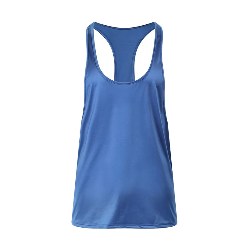 Solid Color Racerback Tank Top for Men Breathable Sleeveless Gym Workout Shirt, Loose Muscle Fitness Vest (Pants Not Included)
