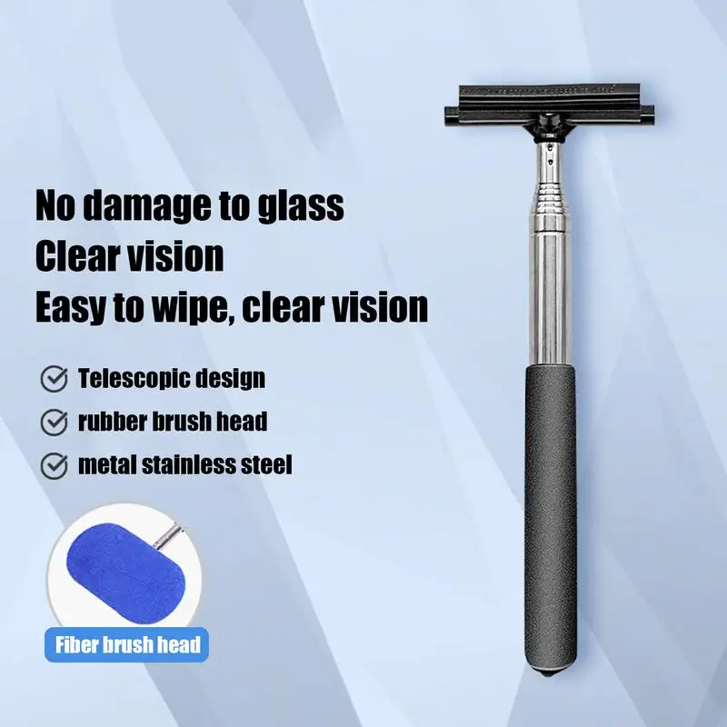 2-in-1 Car Window Wiper Extendable Squeegee Flexible Wiper Portable Car Mirrors Squeegee Auto Side Mirrors Cleaning Tool