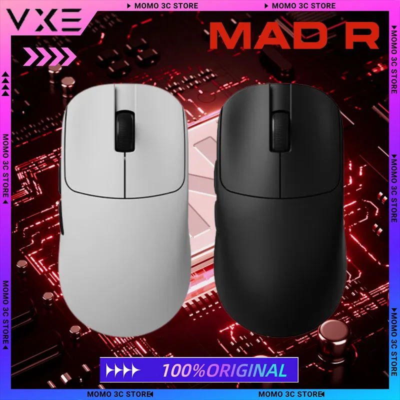 

Игровая мышь VGN VXE MAD R MAJOR, двухрежимная беспроводная 8k PAW3950, легкая эргономика, аксессуары для игровых ноутбуков и ПК по индивидуальному заказу