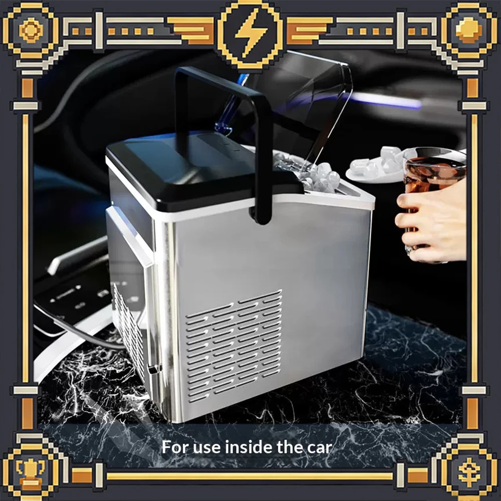 

Nostalgia Electrics YH12V Ice Machine Efficient Rapid Cooling Process Desktop Ice Maker Infrared Real-Time Sensor Low Noise Gift