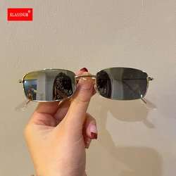 KLASSNUM Retro Square Sunglasses Uv400 Women Metal Frame Vintage Glasses Colored Lens Luxury Design Men Sun Glasses Eyewear 2025
