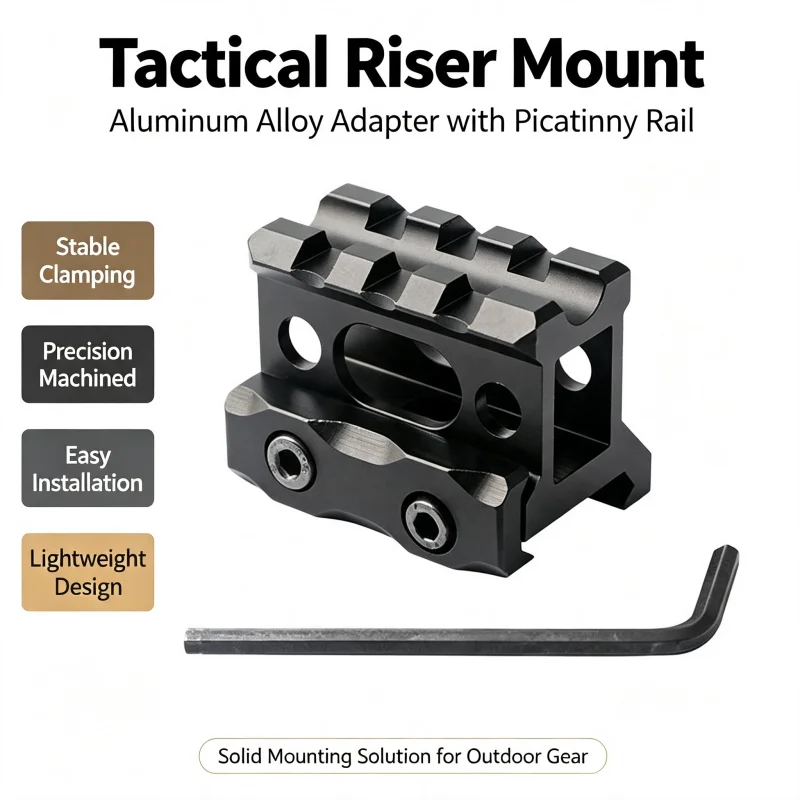High Picatinny short riser installation, aluminum alloy mirror riser base installation, 20mm Picatinny track
