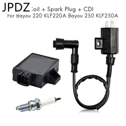 Motorcycle Ignition Coil Spark Plug CDI Kit for 1996-2011 Kawasaki Bayou 220 KLF220A Bayou 250 KLF250A