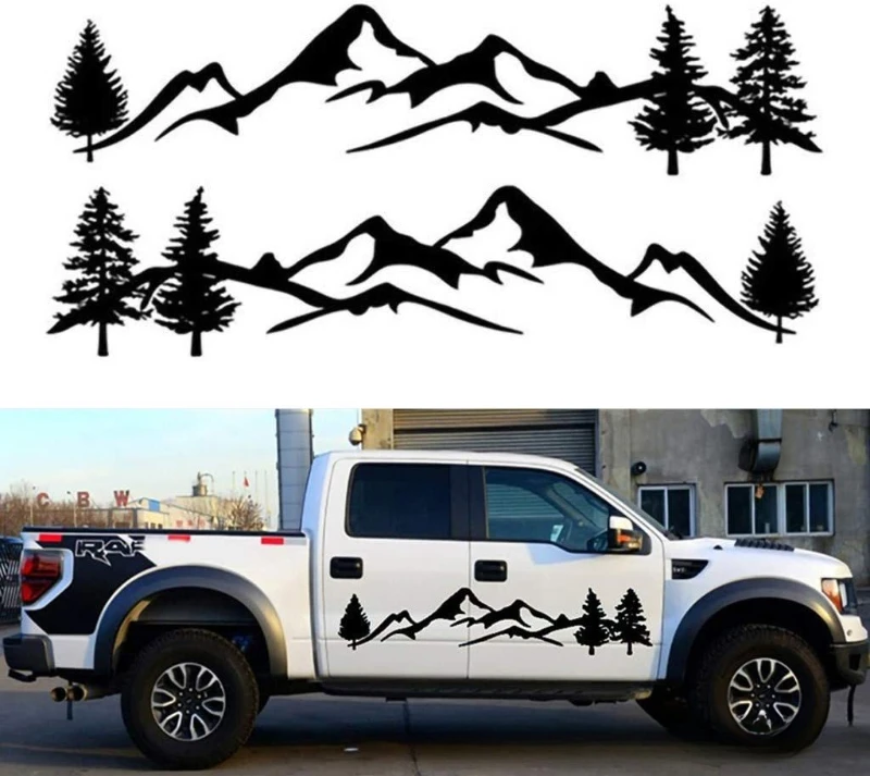 

Автомобильные наклейки, водостойкие 198 см, дерево, горный декор автомобиля, наклейка для домашних животных, авто наклейка для внедорожника, кемпера, внедорожника, авто, модная наклейка