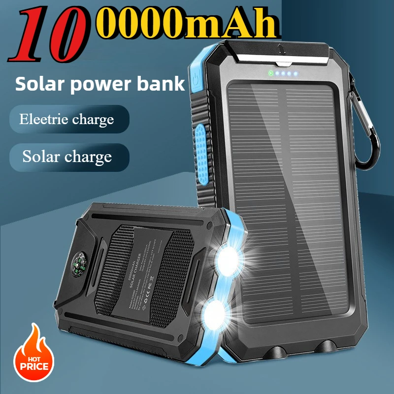 

Портативный уличный водонепроницаемый аккумулятор на солнечной батарее емкостью 100000 мАч для IPhone Xiaomi Huawei Samsung