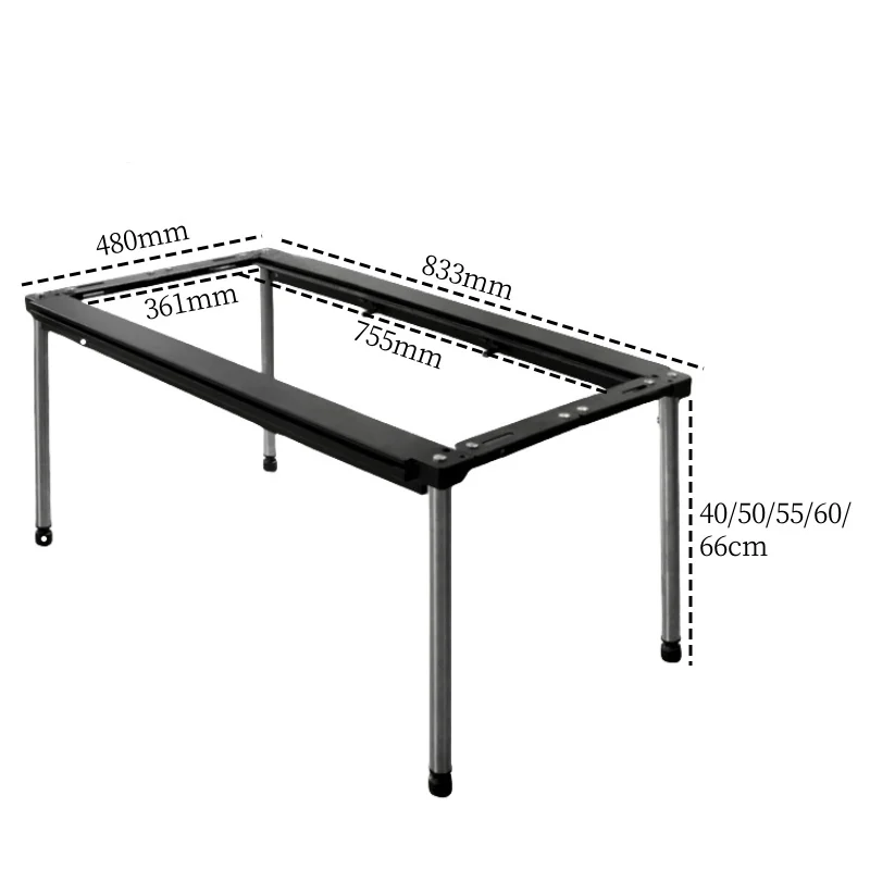 IGT 3 Unit Black Aluminum Alloy Folding Stand Stainless Steel Short Leg Lightweight and Portable Cool Camping IGT Equipment