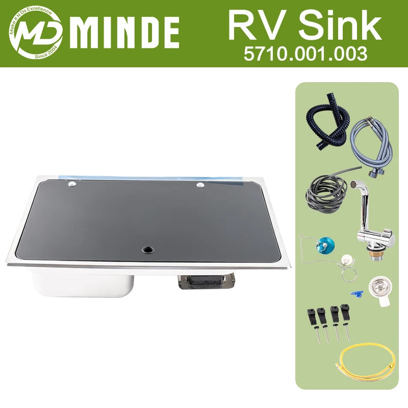 

Wholesale RV Sink and Burner Cooktop Stove Hob Combo with Tempered Glass Lid for Caravan Camper Boat Yacht