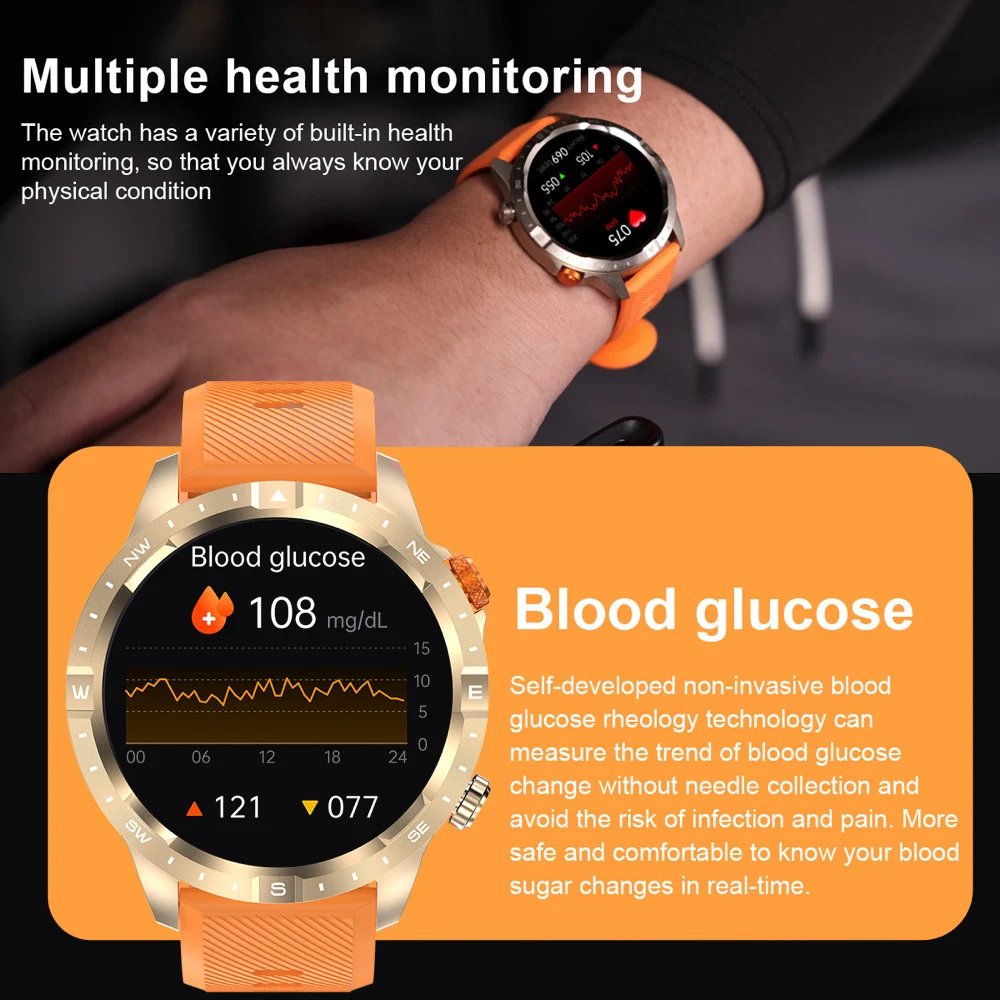 สมาร์ทกลางแจ้งนาฬิกาผู้หญิงผู้ชายโหมดกีฬา 400 mAh Health Monitor ฟันสีฟ้า Call Smartwatch กันน้ํา 360*360 AMLOED HD หน้าจอ
