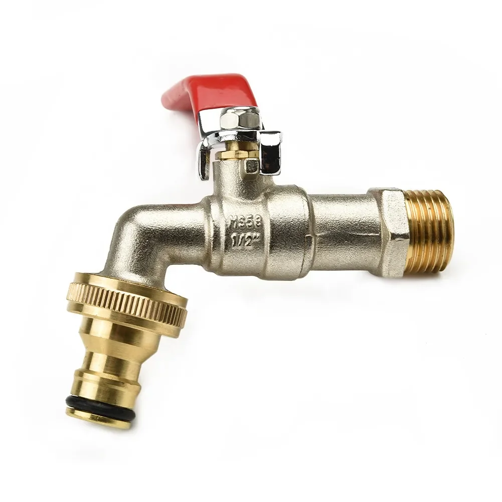 

Латунный кран для воды 1/2 дюйма, снаружи внутри, используемый, легко включение/выключение, рычаг, ручка для полива, краны для подачи, шаровой кран