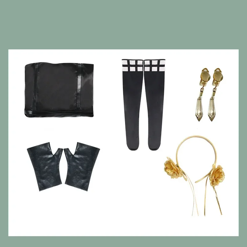 Anime Spion X Familie Yor Vervalser Cosplay Kostuum Pak Zwart Rode Rok Set