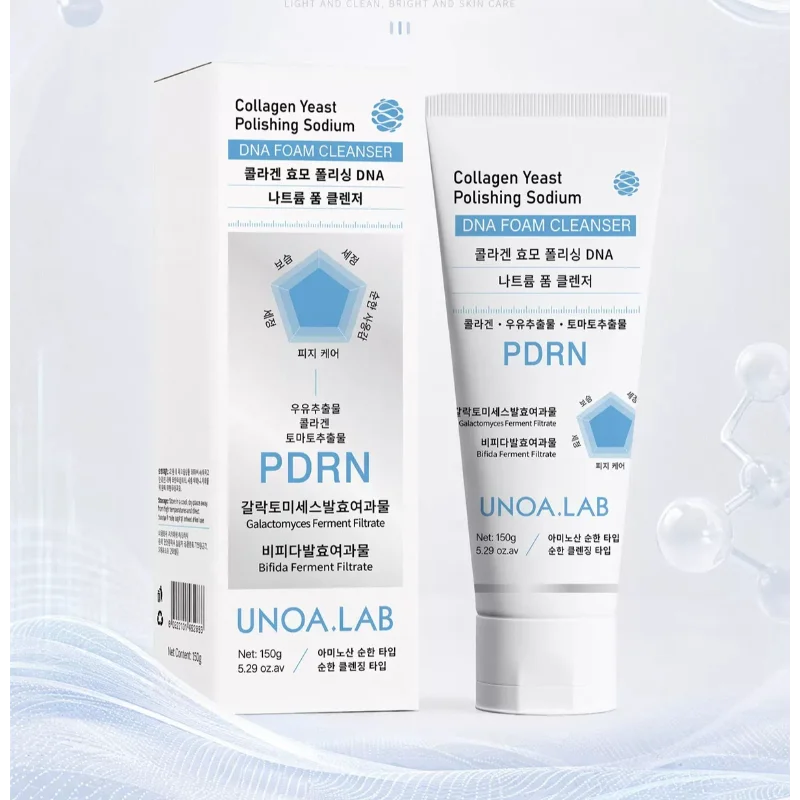 UNOA.LAB Collagen Yeast Polishing Sodium DNA Foam Cleanser Soothing Whitening Anti-dullness Deep Cleansing Bio-Enzyme Skin Care