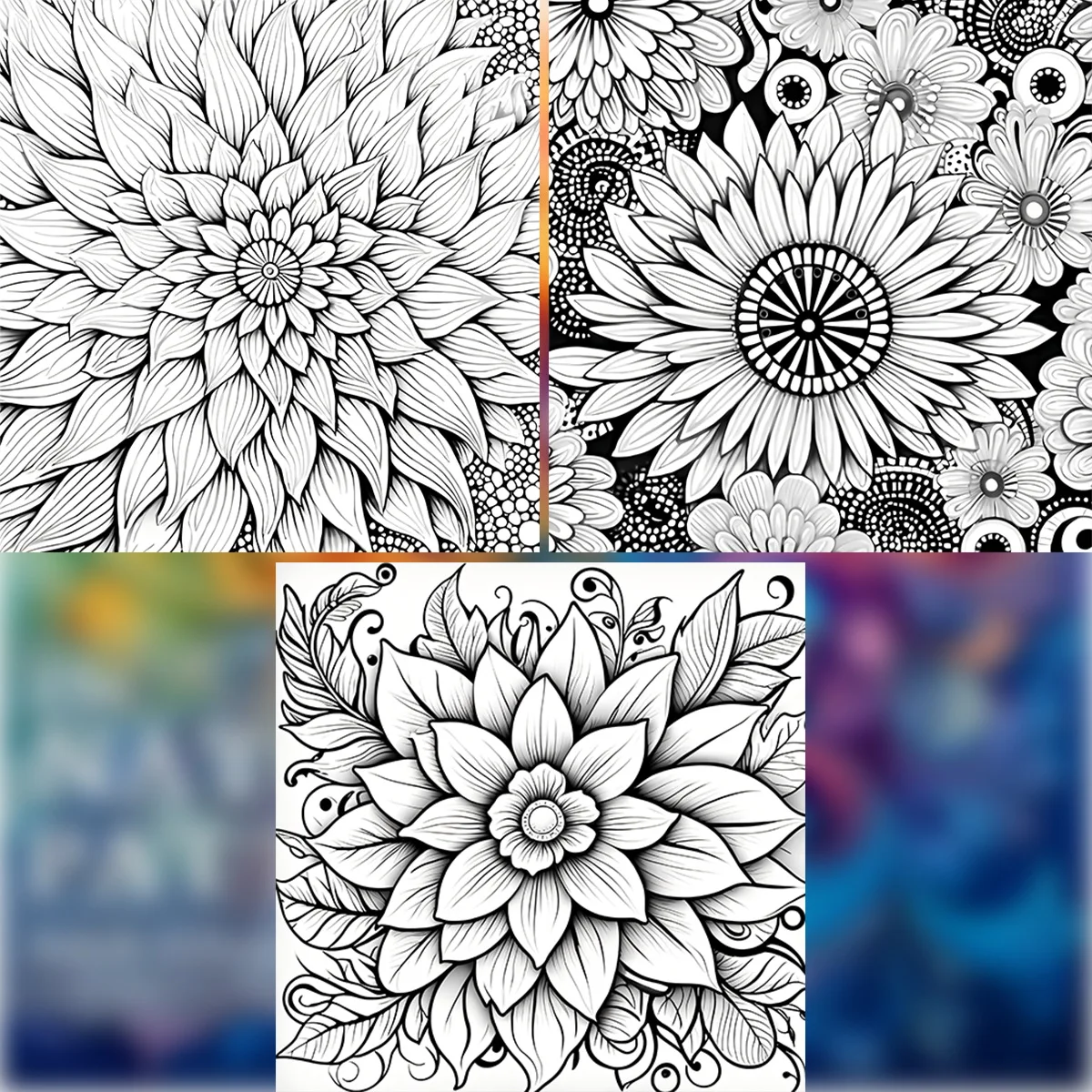 New Cross-border Natural Pattern Thick Coloring Book Anti-Bleed Drawing Notebook For Stress Relief Leisure Creation Bulk Supply