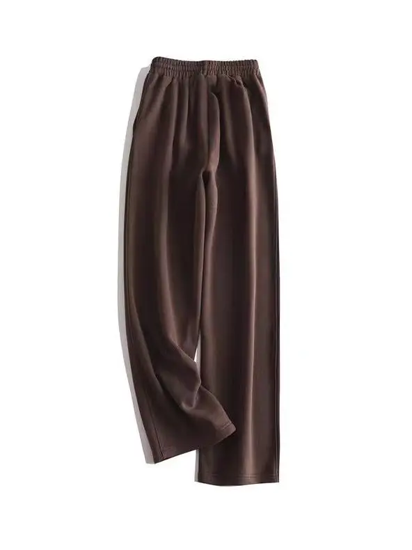 High-End-Damenhose mit FCE-Futter, String-Taille, elastisch, lässig, weites Bein, Winter, warm, Baby-Samt, Baumwolle, hohe Taille, gerade...