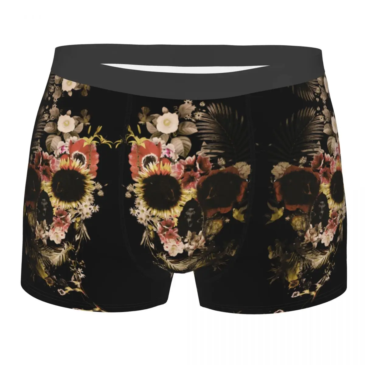 Gothic Garden Skull Light Underpants Homme Panties Male Underwear Print Couple Sexy Set Calecon