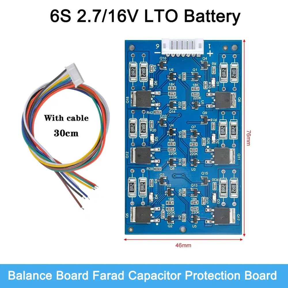 12V 6S 66160 LTO srebrny smok tytanian litu BMS Farad kondensator płyta ochronna obwód równowagi Balance Board 2.7V 16V