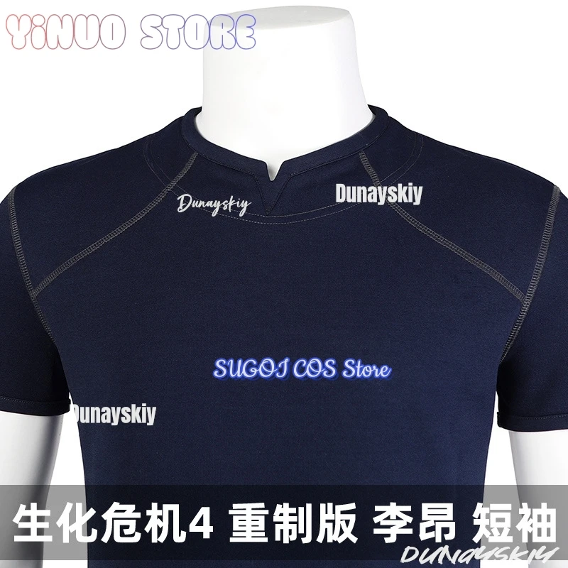 Biohazard Resident 4 طبعة جديدة ليون S كينيدي الشر كوسبفين فانتازيا زي قميص تمويه الكبار الرجال شعر مستعار أزياء الهالوين