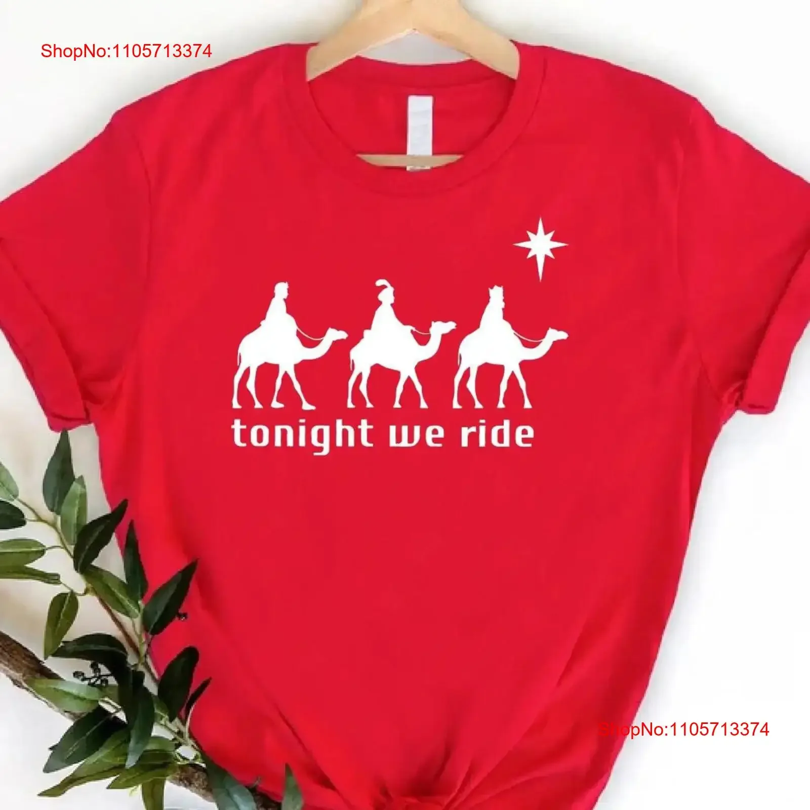 Christian T Shirt Tonight We Ride Christmas Three Wise Men Faith Xmas For vintage Washed Soft Stretched Slightly Unisex homme