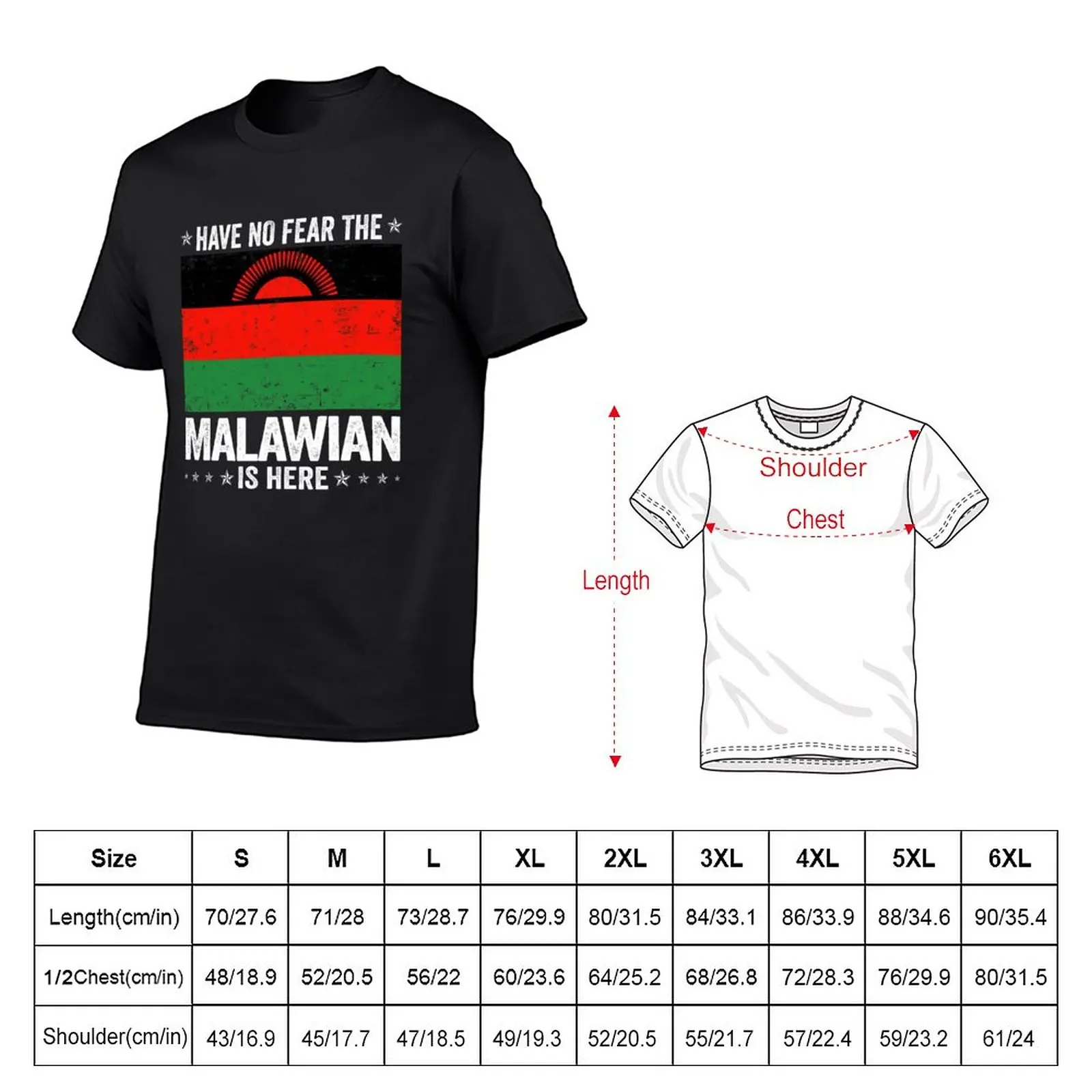 New Have No Fear The Malawian Is Here Malawi Flag Design T-Shirt sports fan t-shirts customized t shirts men clothings