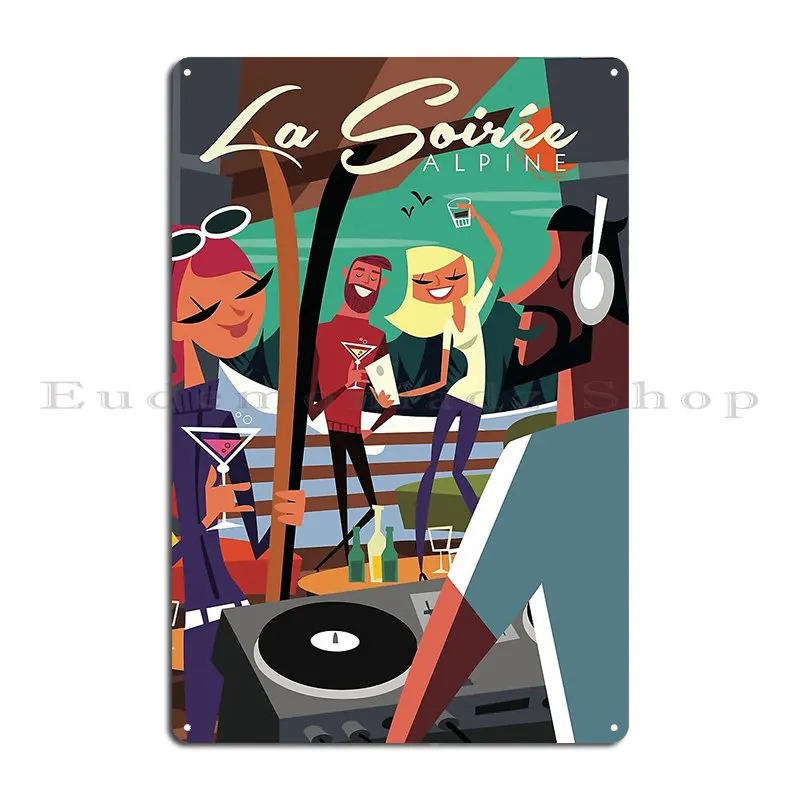 La Soiree Ski Poster Metall Plaque Poster Wand Dekor Club Wandbild Anpassen Klassische Zinn Zeichen Poster